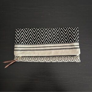 Tribe Alive Black and Cream Zigzag Clutch